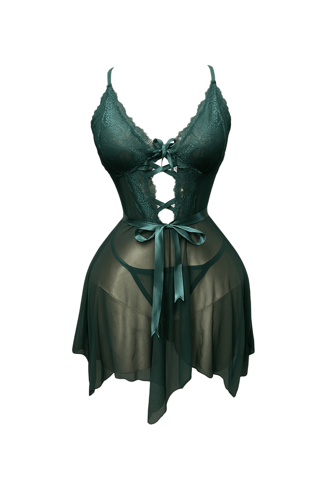 لانجيري شفاف بقصه ضهر ومزود بروب