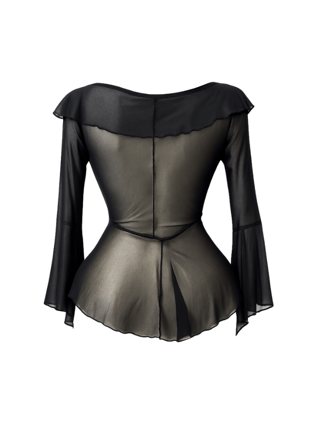 Sheer Bell Sleeve Dress