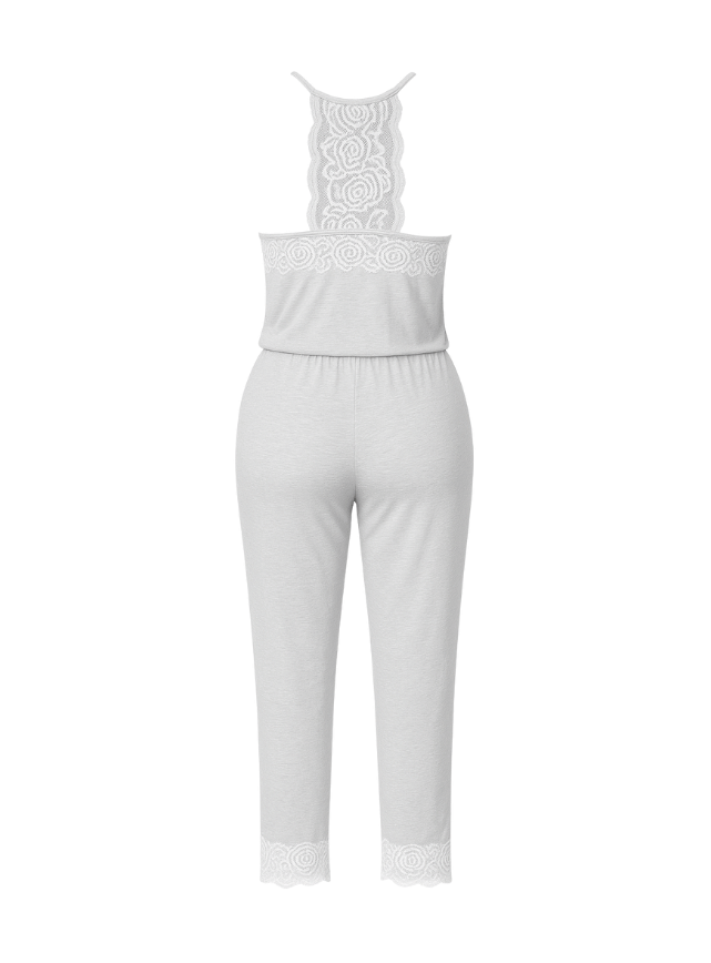 بيجامه بنطلون مطعمه بدانتيل ابيض