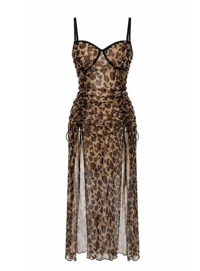 Long Sheer Tiger Lingerie with Open Sides
