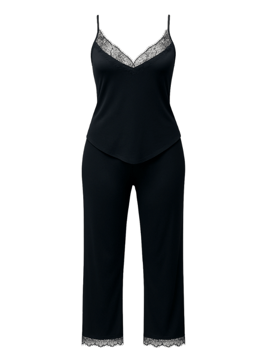 بيجامة بنطلون مطعمه بدانتيل