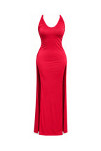 Dress with Double Side Slits & Back Tie