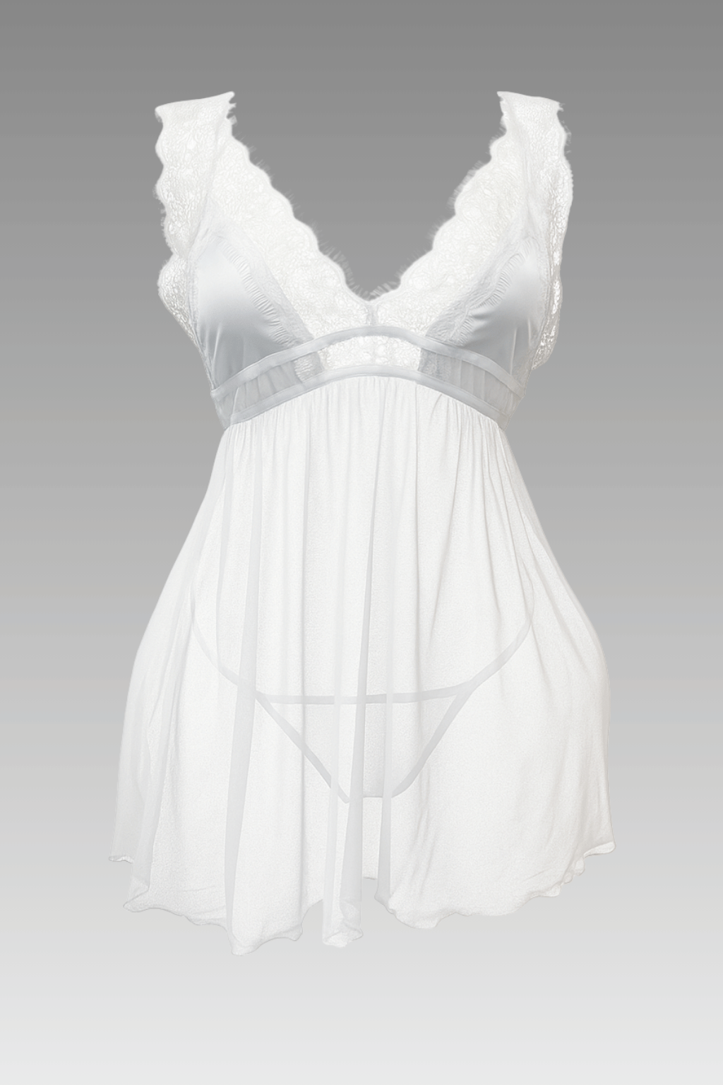 لانجيري قصير مزود ب دانتيل وفاتحه من الضهر