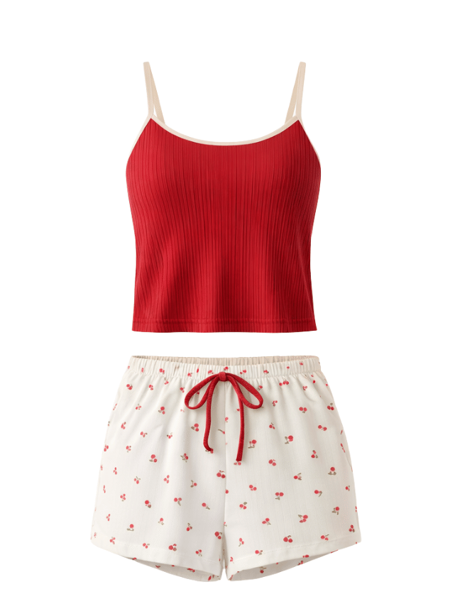 ببجامة شورت بطابعه الكريز