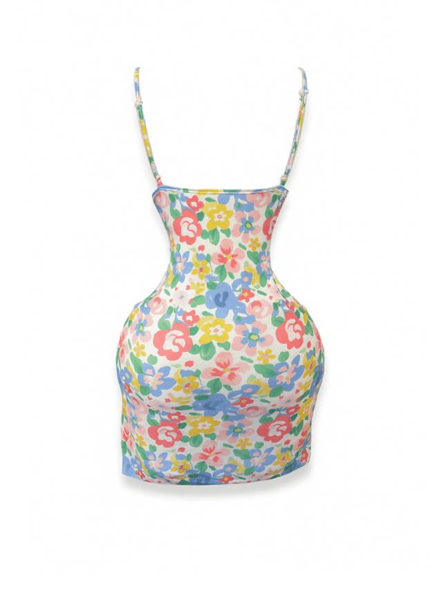 فستان قصير بطبعه الفرشات