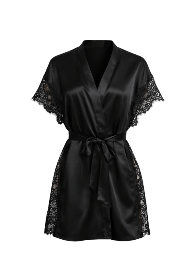 Satin Lace Robe