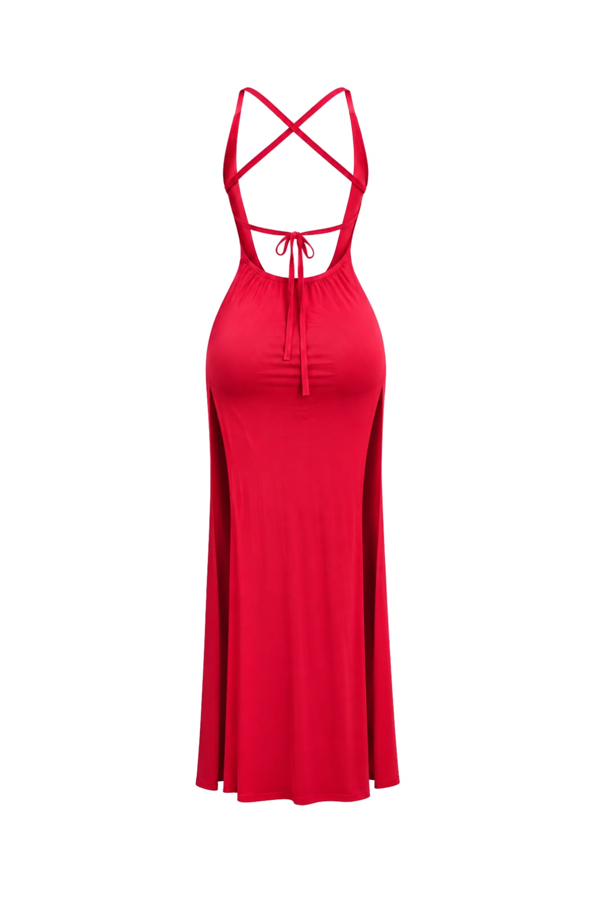 Dress with Double Side Slits & Back Tie