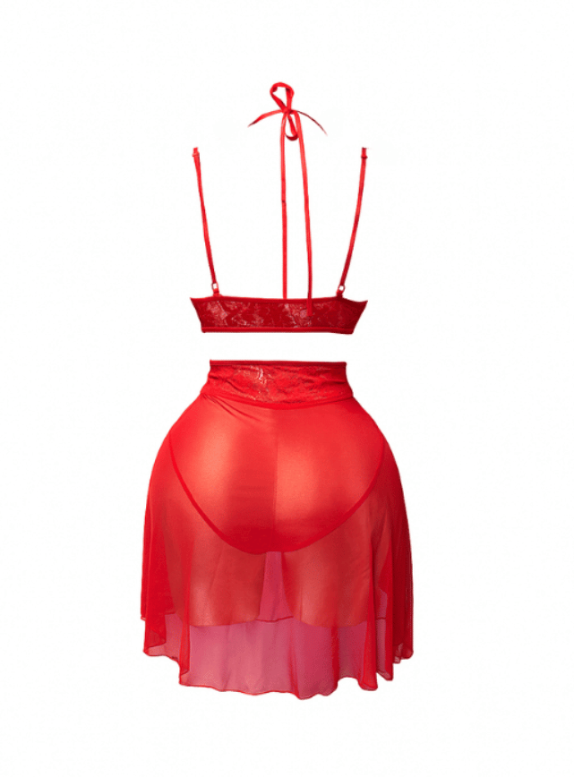 لانجري شفاف مزود بدانتيل بقصه مميزه