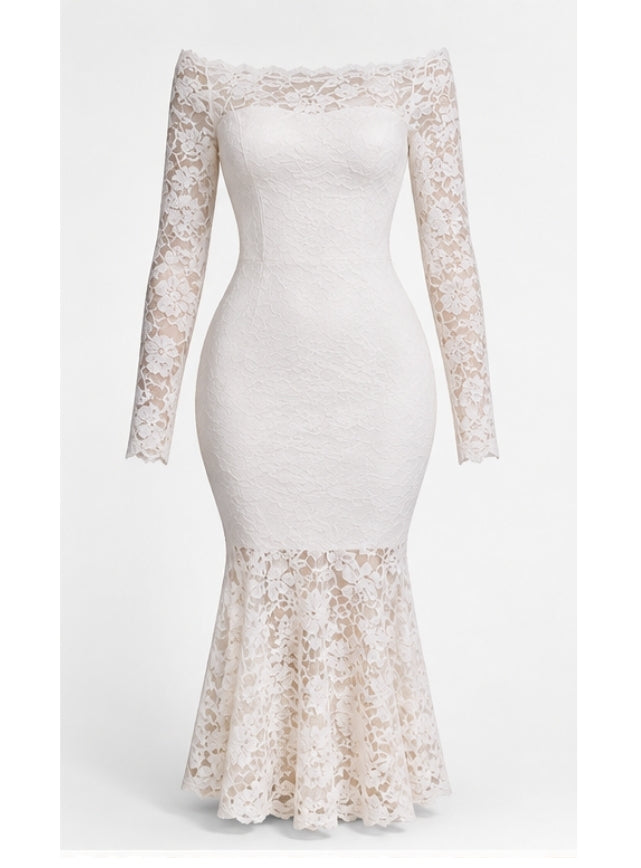 Long-Sleeve Lace Maxi Dress