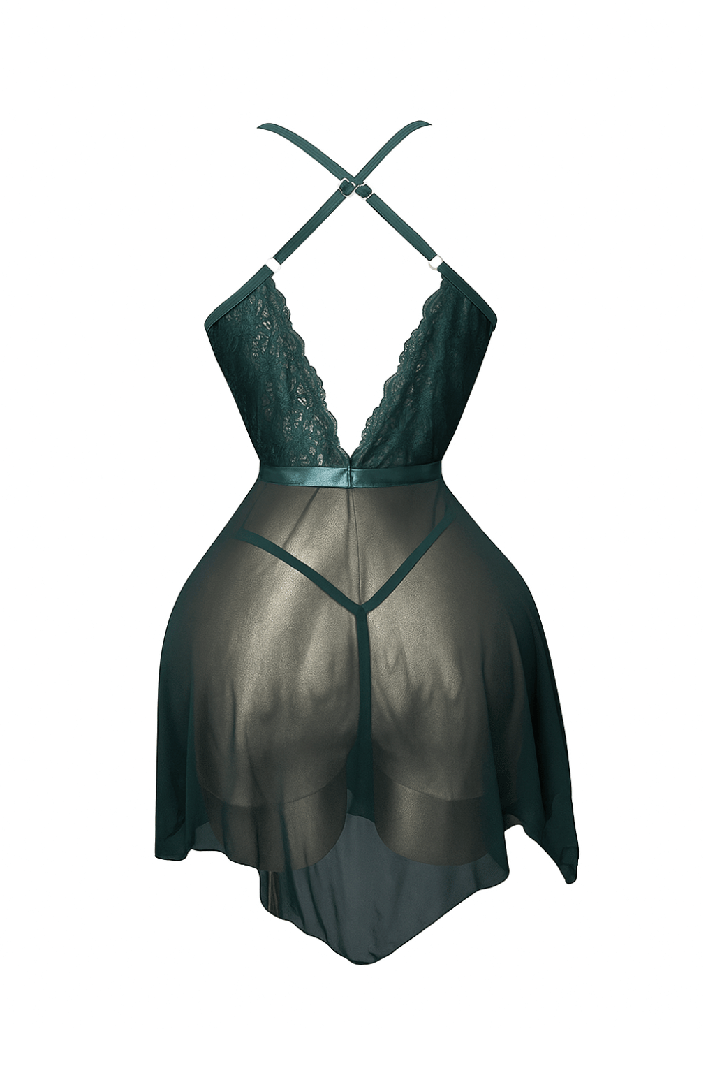 لانجيري شفاف بقصه ضهر ومزود بروب