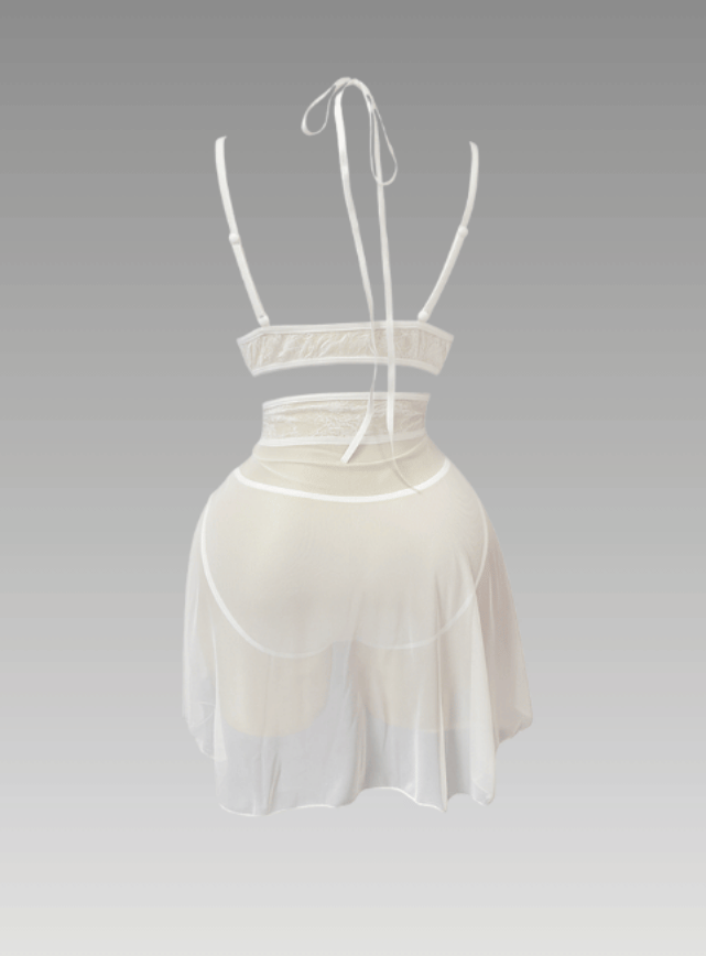 لانجري شفاف مزود بدانتيل بقصه مميزه