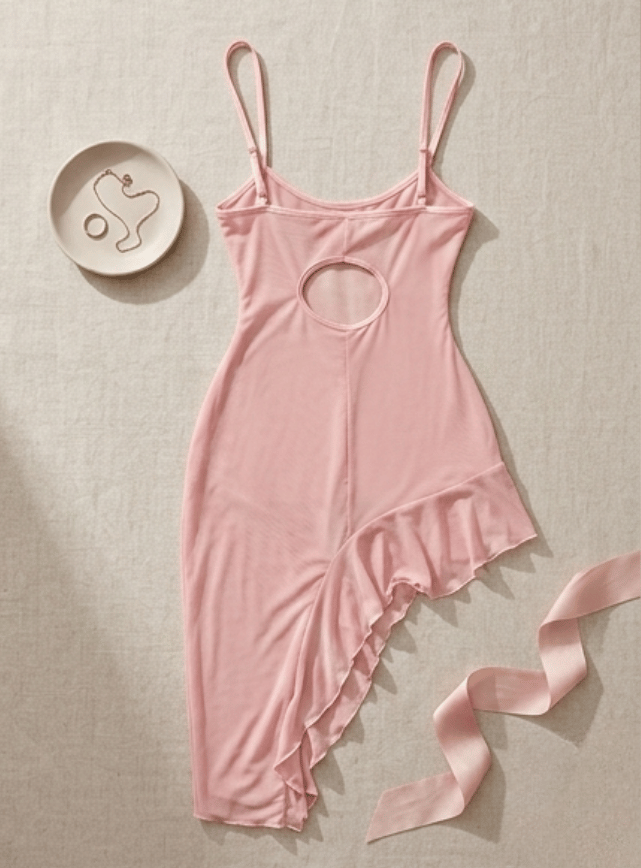 لانجيري طويل مزود بقصه من الجنب