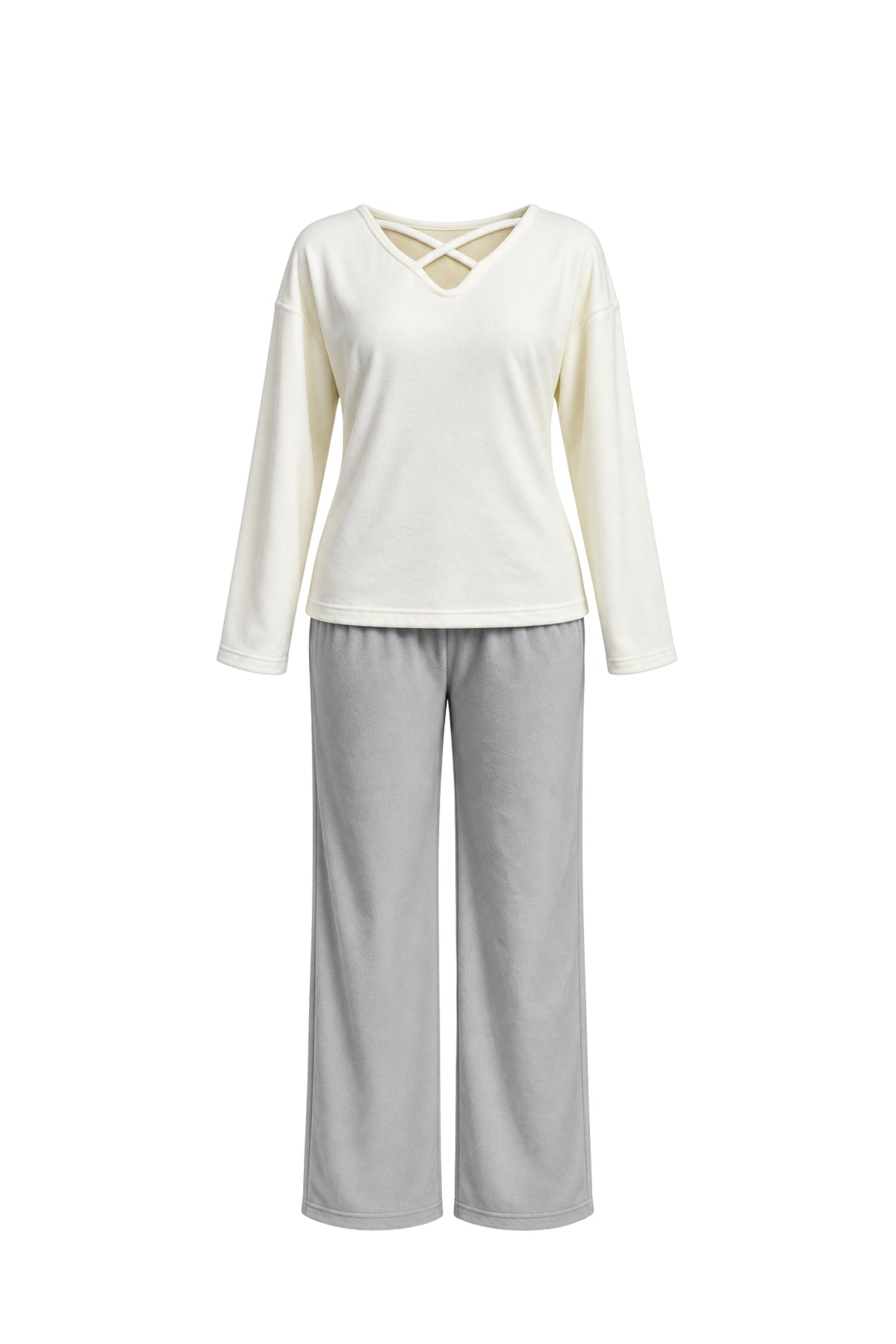 2-Piece Winter Pajama Set with Bust Detail
