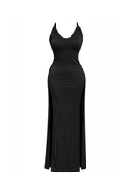 Dress with Double Side Slits & Back Tie