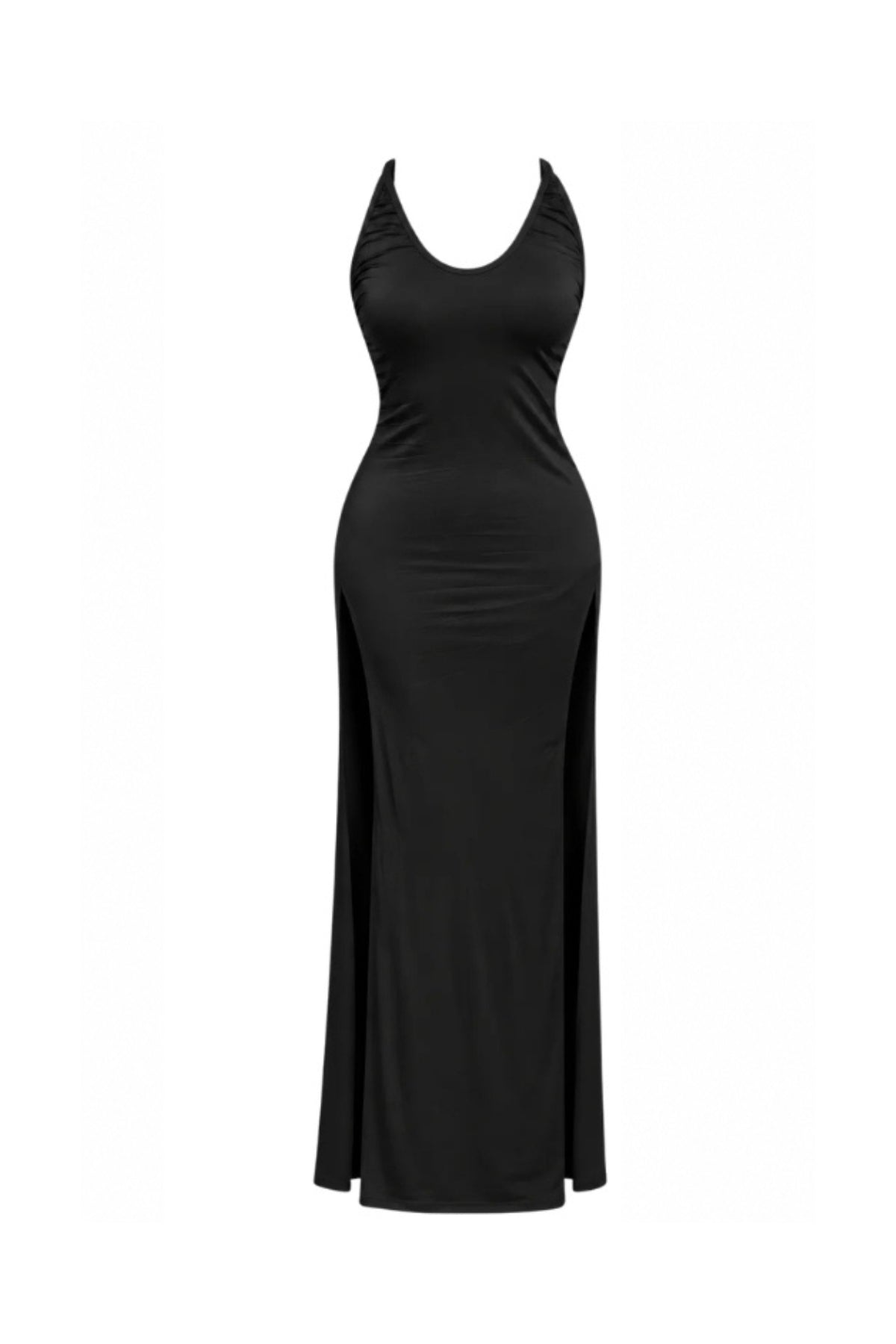 Dress with Double Side Slits & Back Tie