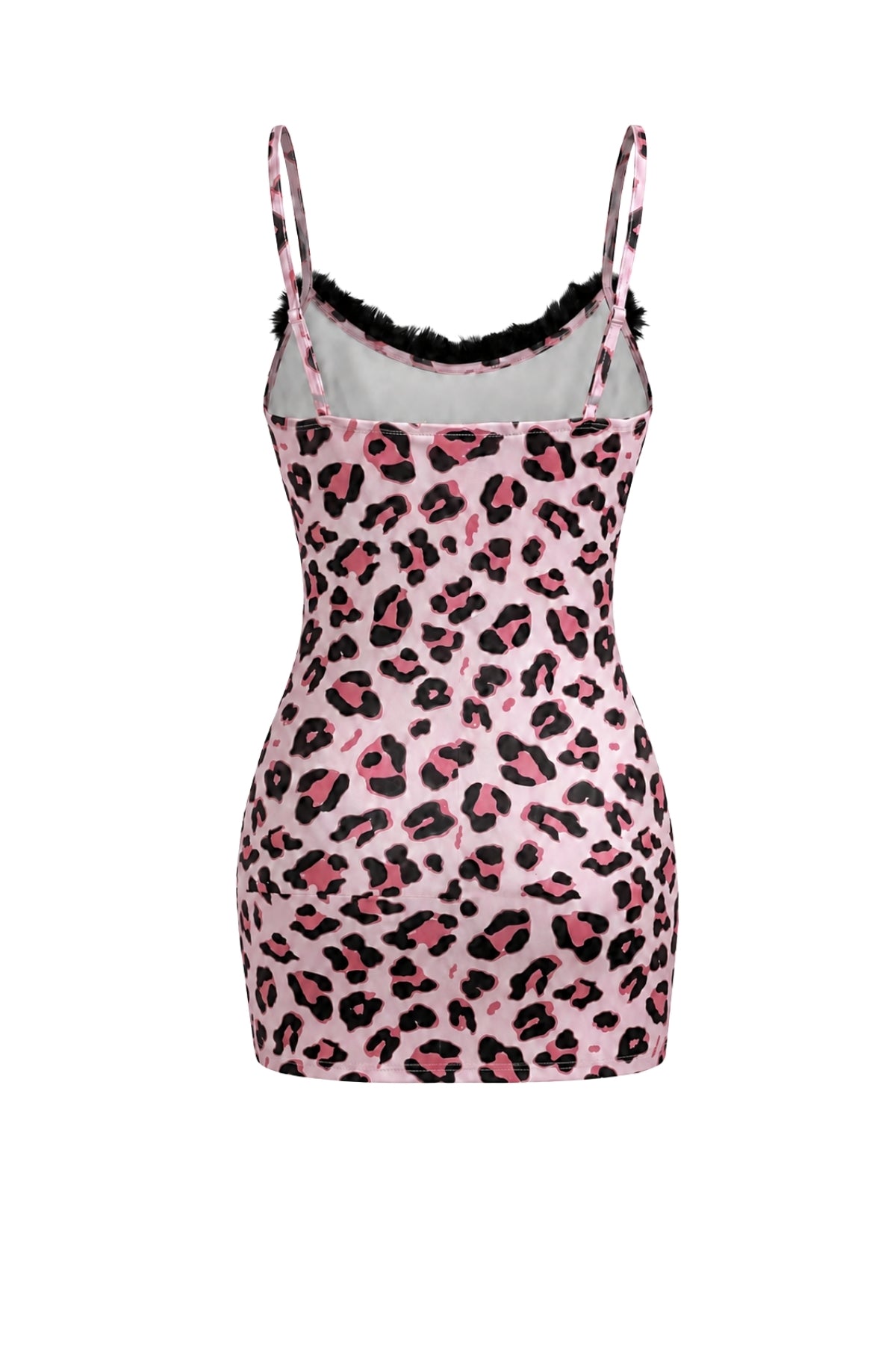 Tiger Print Mini Dress with Fur