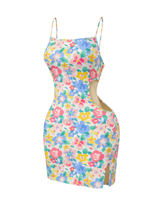 Floral Double Slit Dress