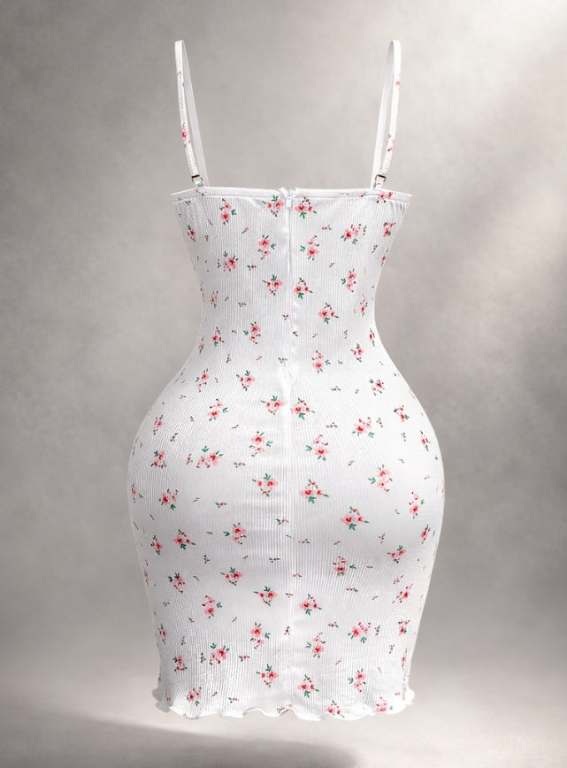 Floral Print Dress with Front Tie
