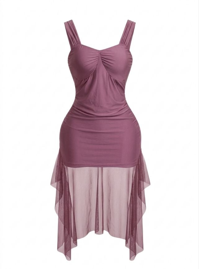 Sheer Hem Bodycon Dress