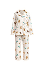2-Piece Winter Pajama Set with Buttons & Teddy Bear Print