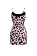 Tiger Print Mini Dress with Fur
