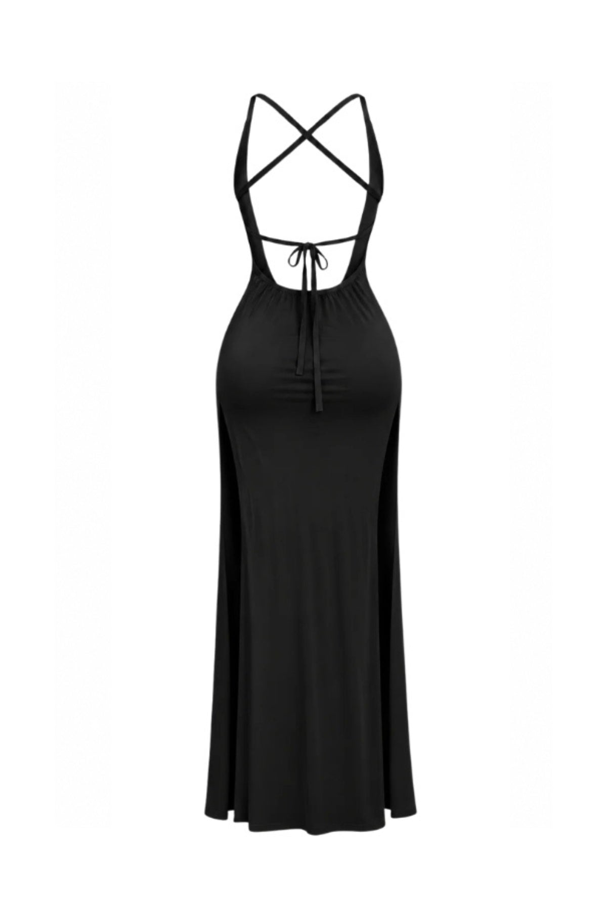 Dress with Double Side Slits & Back Tie