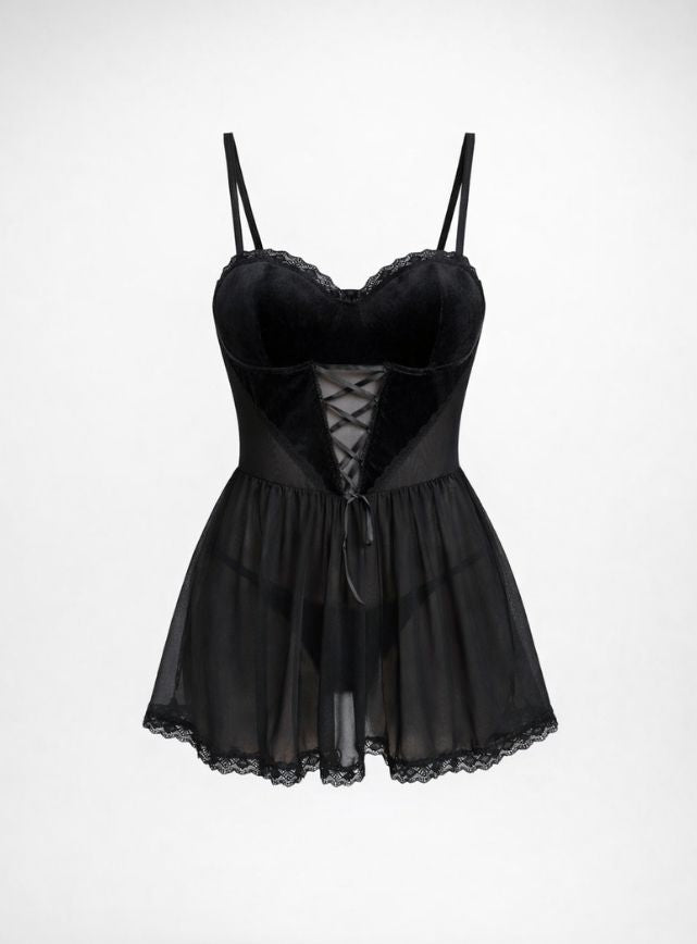 لانجيري قطيفه مزود بفتحات من الصدر