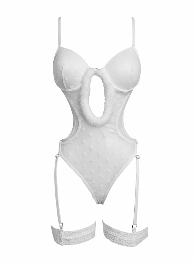 Fur Trim Sexy Babydoll