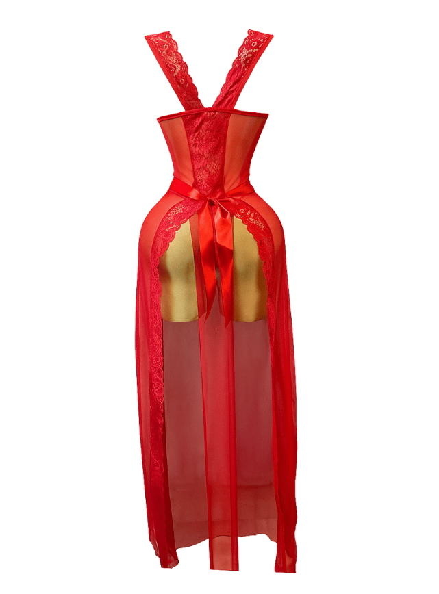 Long Sheer Backless Lingerie