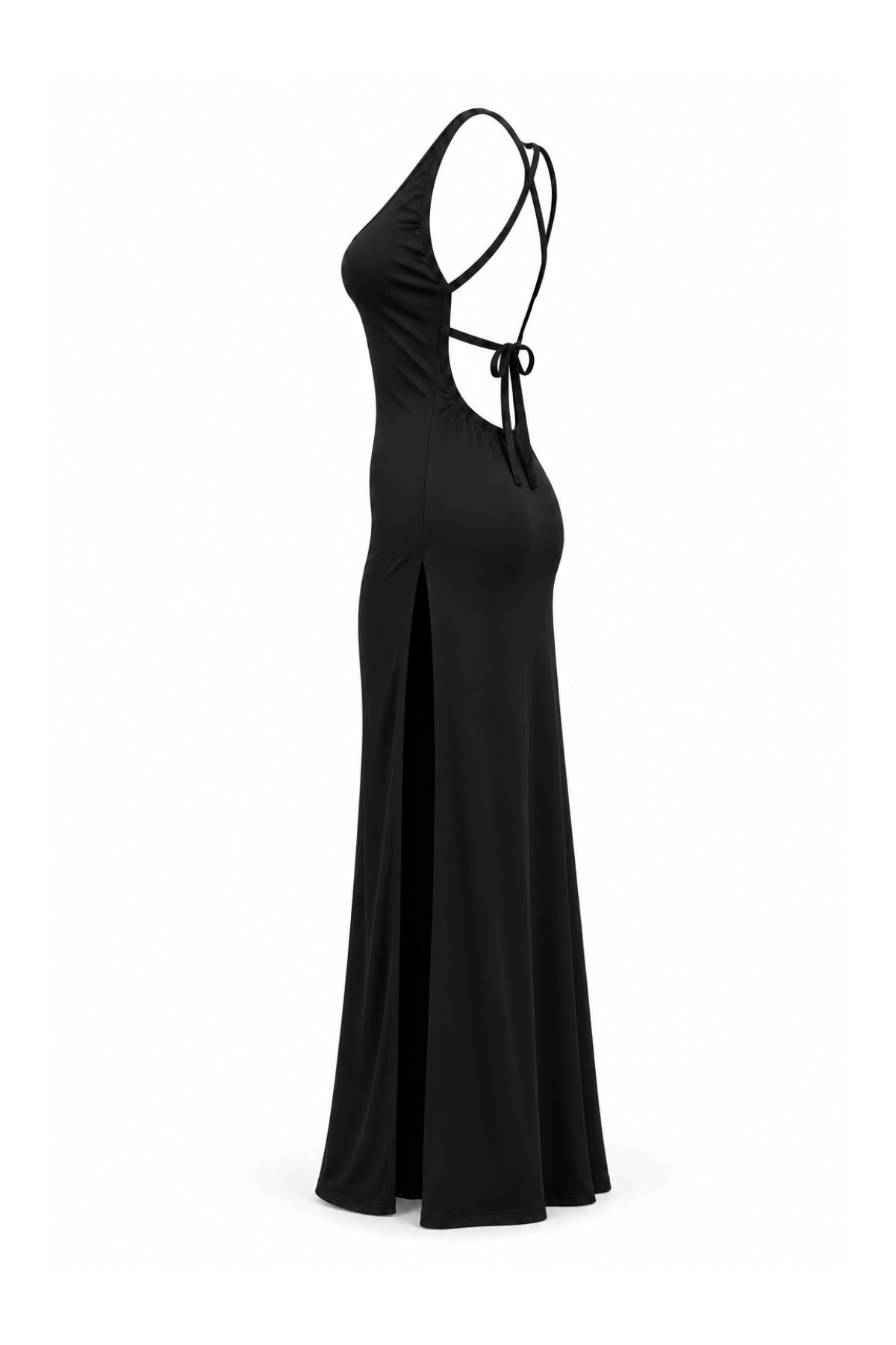 Dress with Double Side Slits & Back Tie