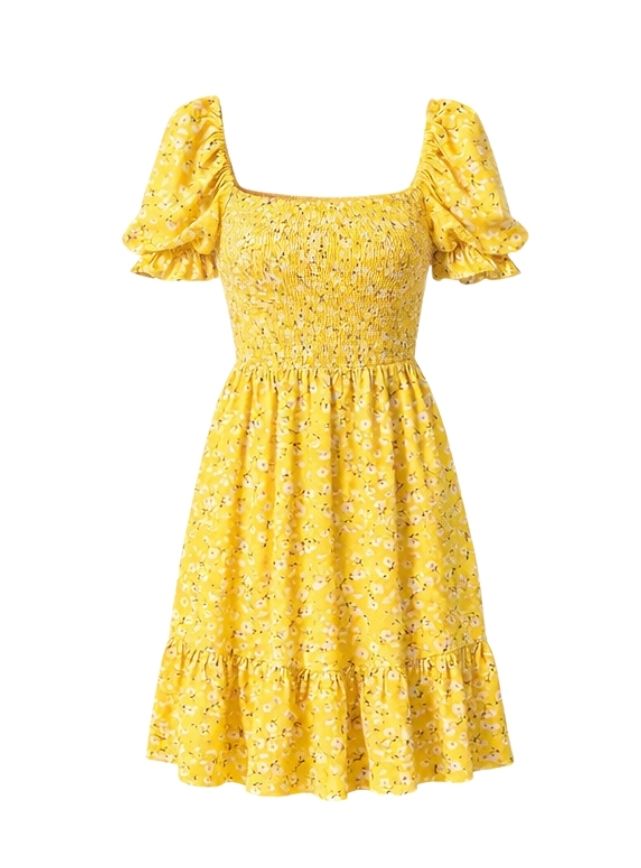 Floral Back Bow Dress