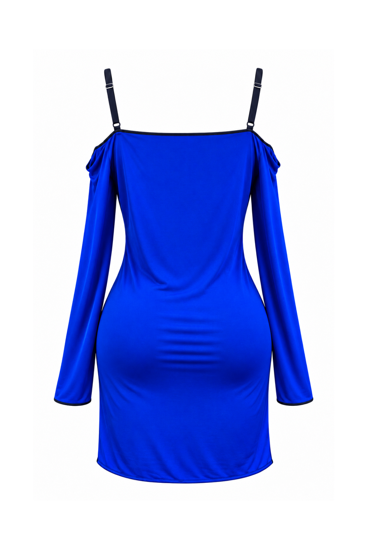 Short dress with long sleeves and cold shoulders