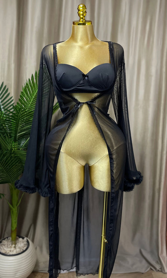 روب طويل شفاف مزود ب برا