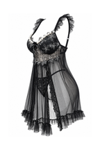 Sheer Lace Lingerie with Pearl Details