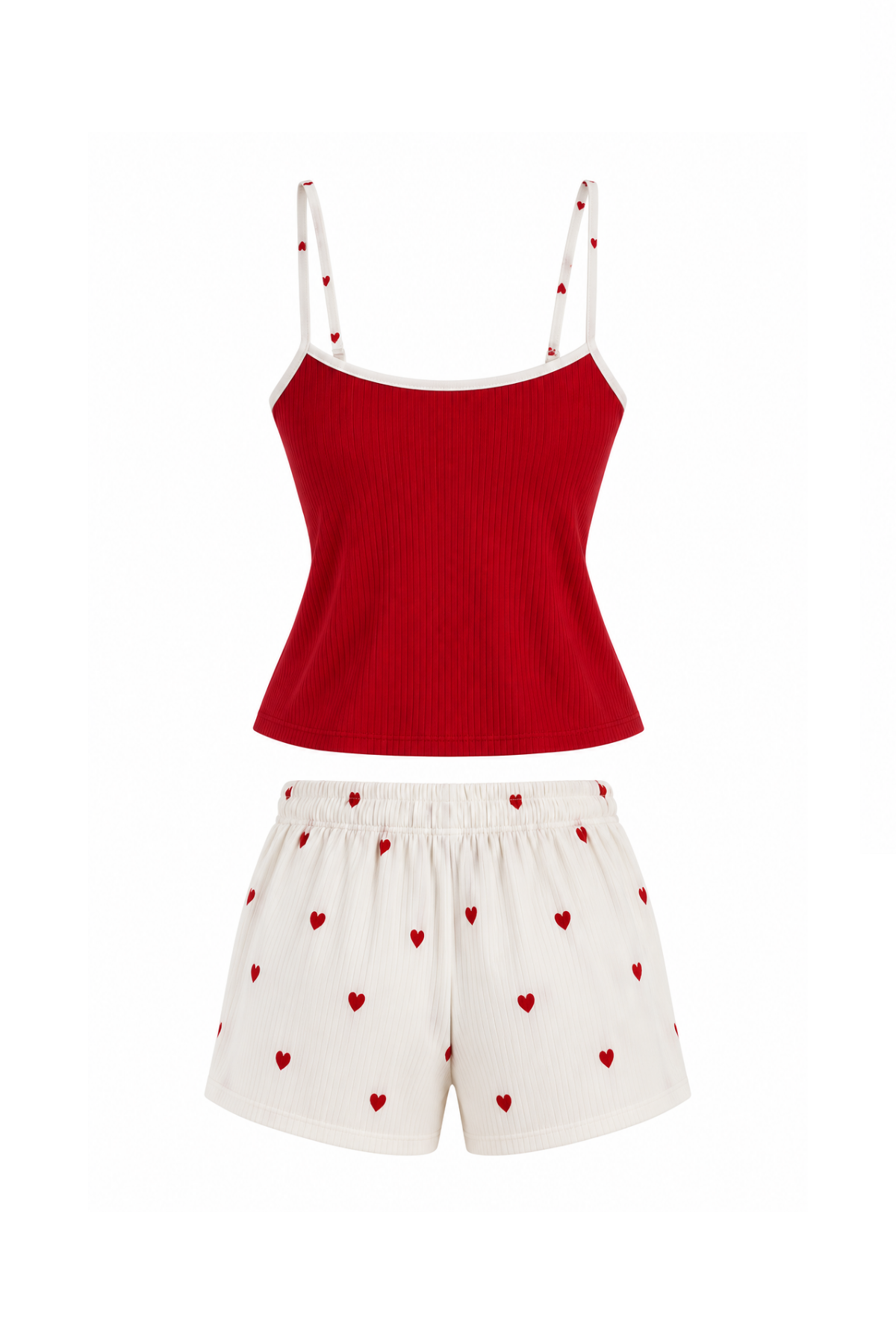 Heart-print short pajama set