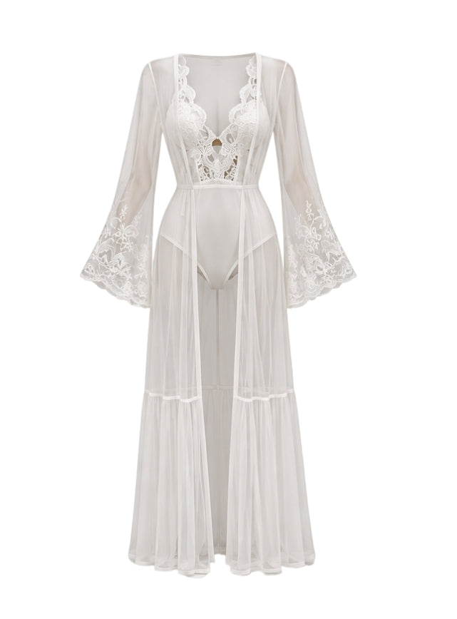 Bodysuit with Long Sheer Robe