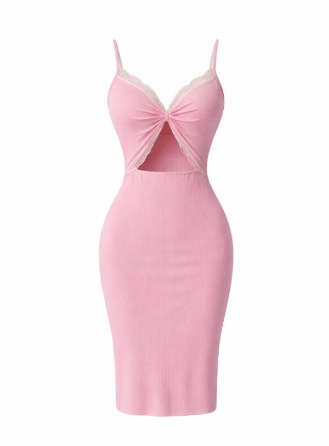 Pink Waffle Knit Dress