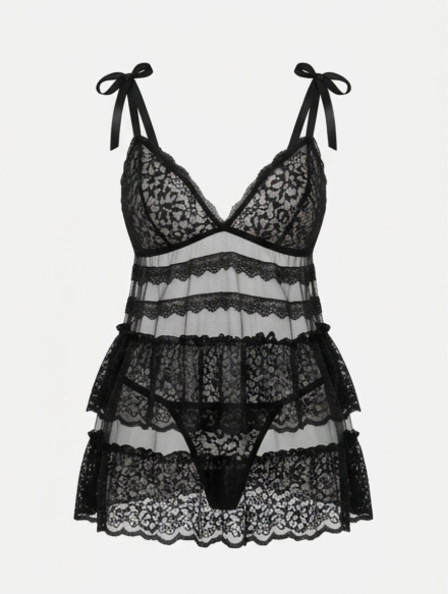 بيبي دول قصير شفاف بقصه مميزة