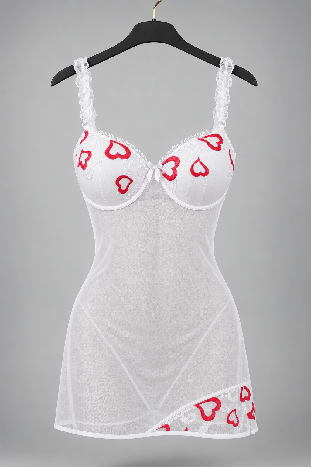 Short Sheer Lingerie with Padded