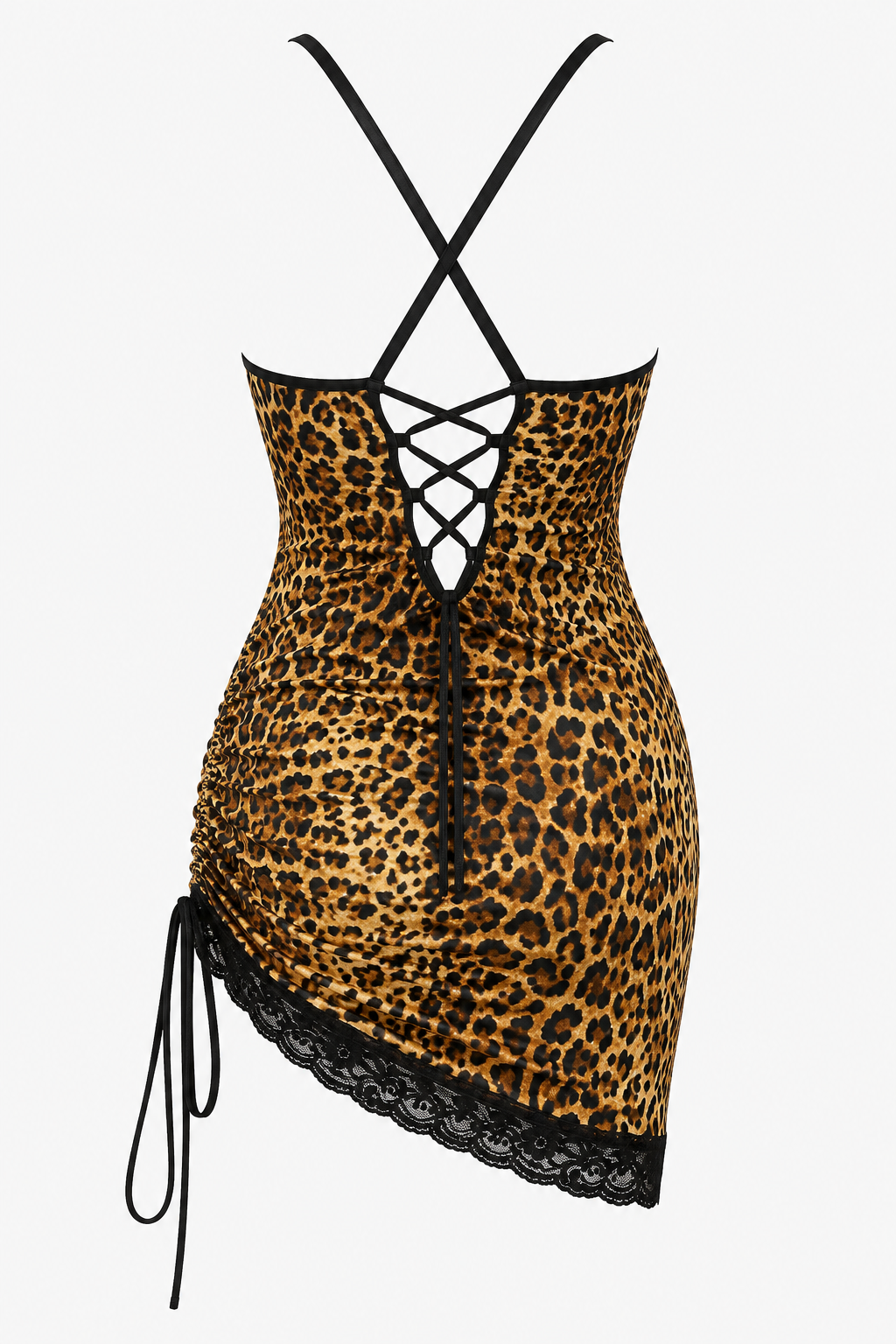 Lace Trim Leopard Lingerie